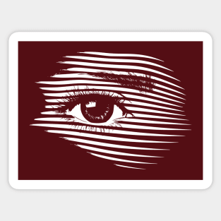 Mesmerizing Eye in Abstract Op Art Geometry Sticker